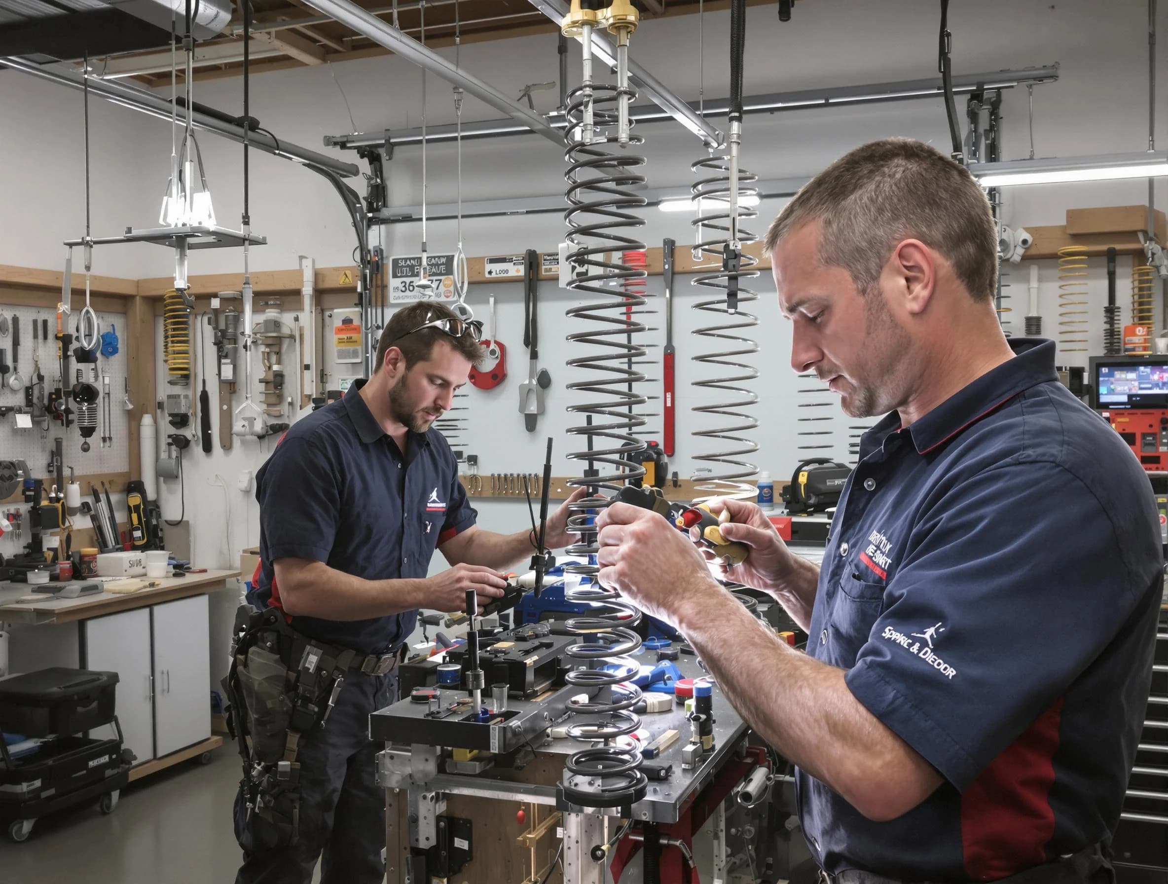 Garage door spring repair service by Martinsville Garage Door Repair in Martinsville